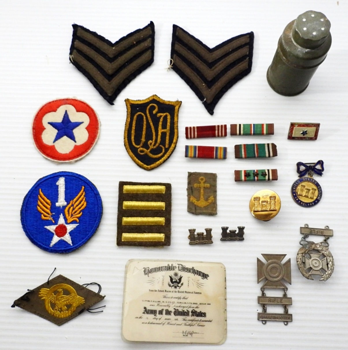 VINTAGE PINS & RIBBONS & MILITARY ITEMS - GREAT MIX
