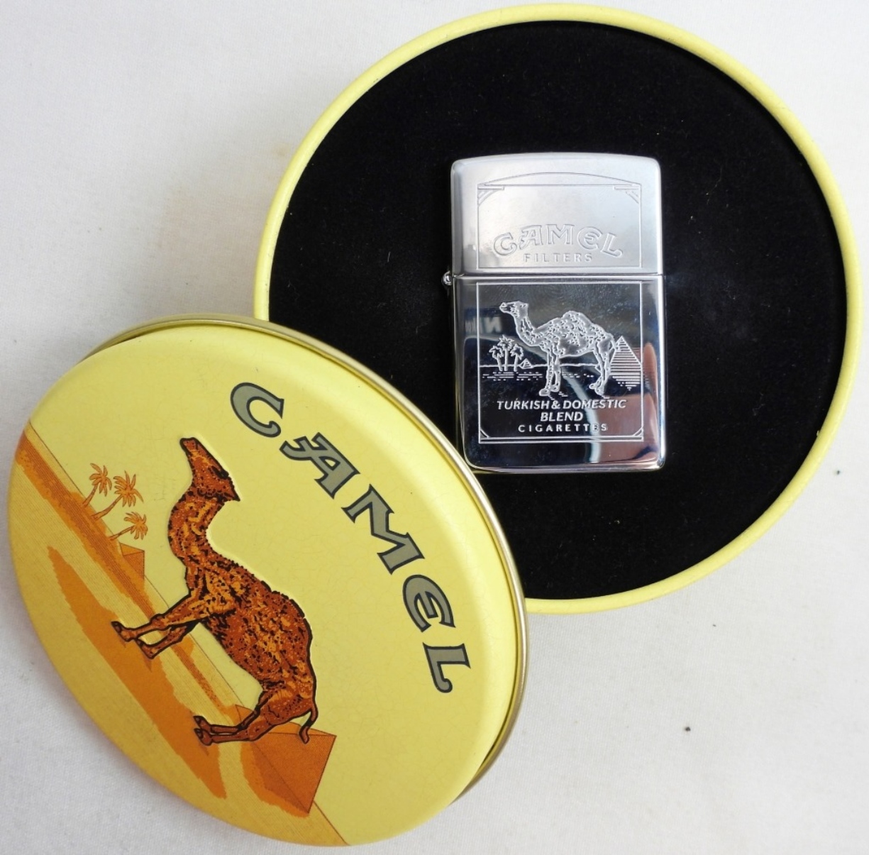 Camel collectible lighter tin set featured in our vintage Zippo auction